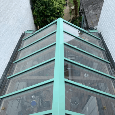 Glass roofing